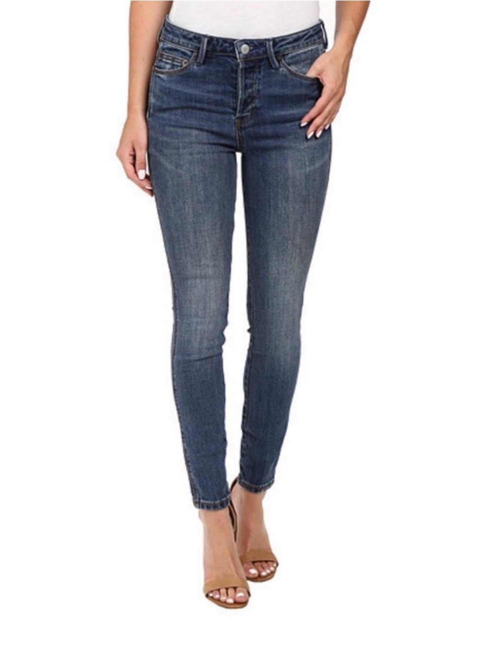 Free People Peyton Hi Women's Dark Indigo Straight Leg Jeans